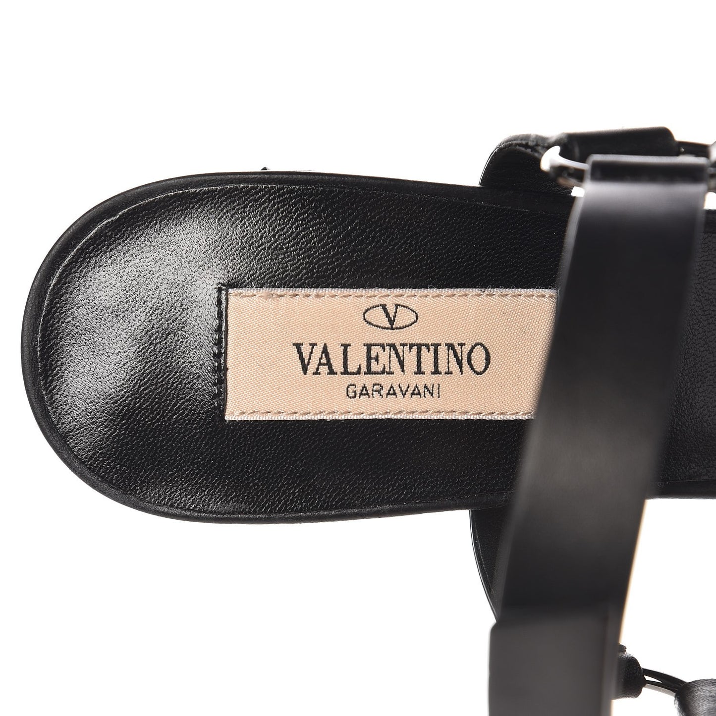 Calfskin Craquele Nappa Rockstud Spike 90mm Ankle Strap Sandals 39 Black