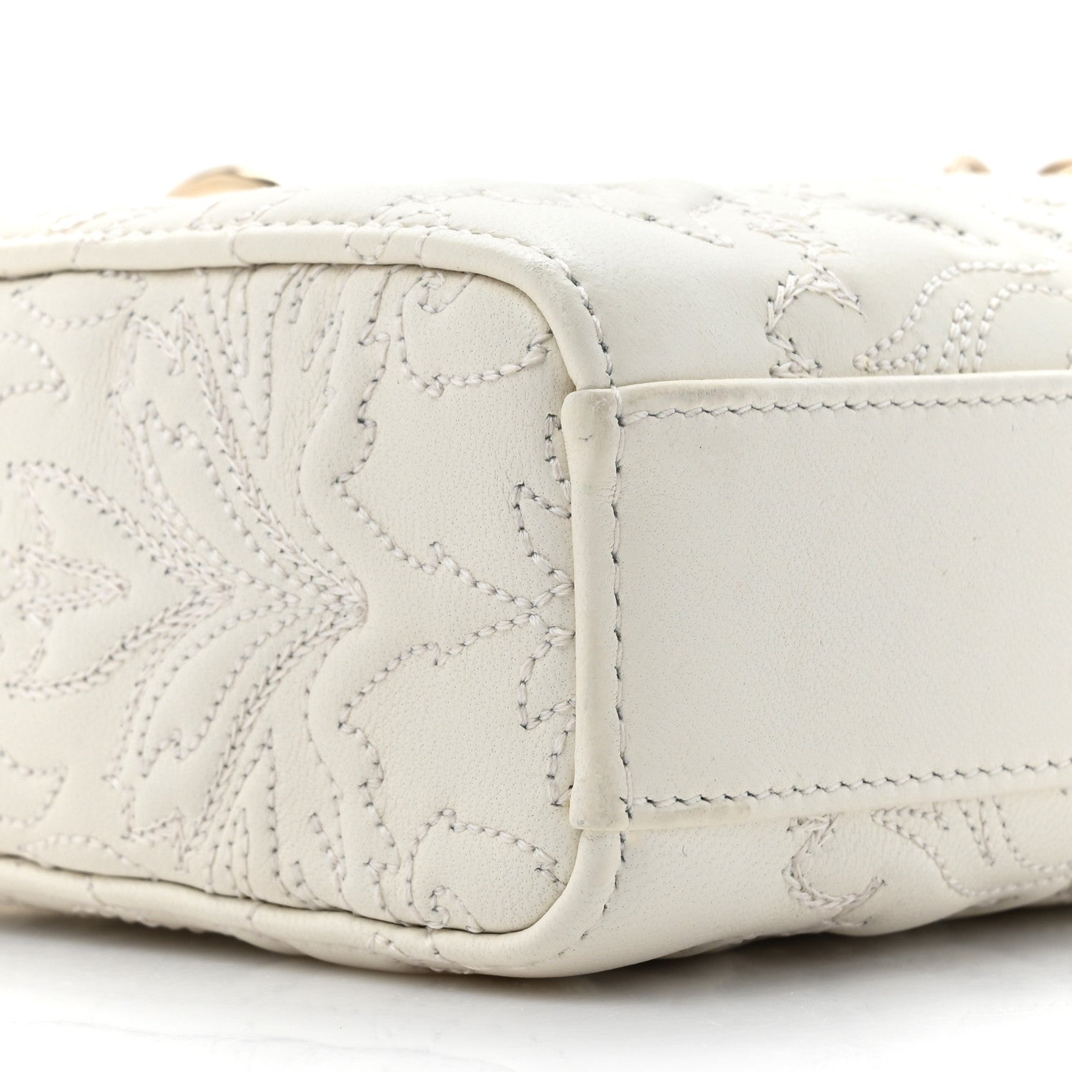 Christian Dior Calfskin Ornamental Embroidered Lady D-Joy White 9 of 15
