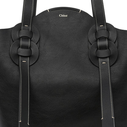 Chloe Small Grain Smooth Calfskin Medium Darryl Tote Black 9 of 13