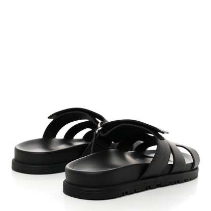 Hermes Calfskin Womens Chypre Sandals 36 Black 4 of 9