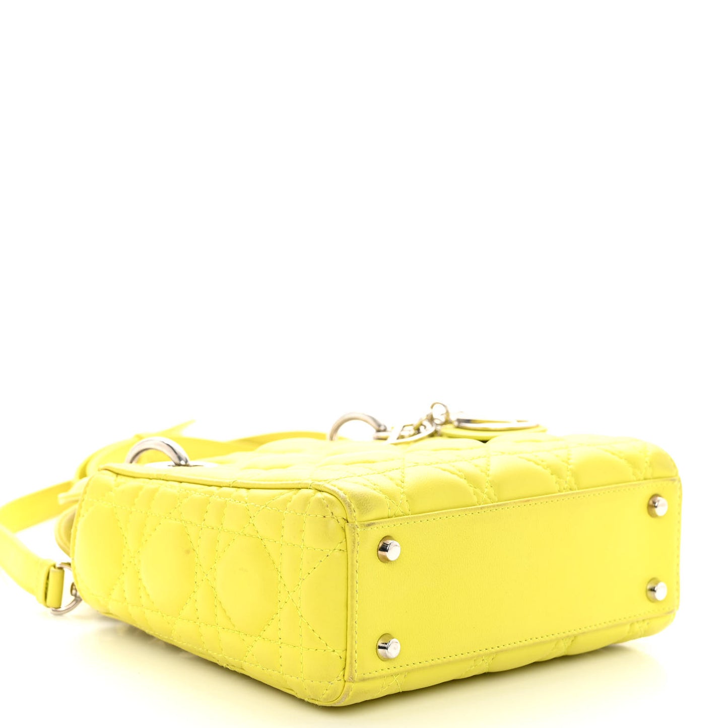 Lambskin Cannage Mini Lady Dior Yellow