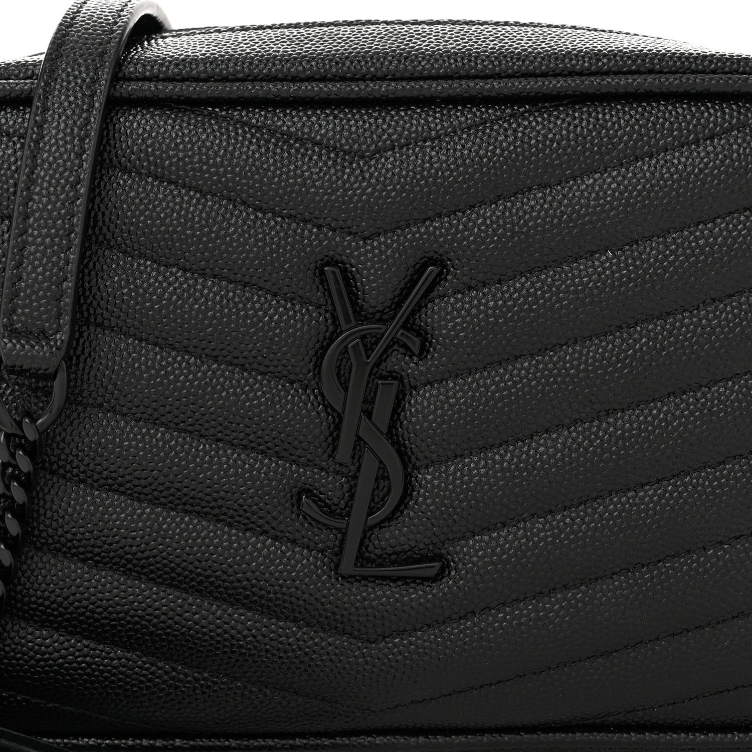 Saint Laurent Grain De Poudre Matelasse Monochrome Monogram Mini Lou Camera Bag Black 8 of 10