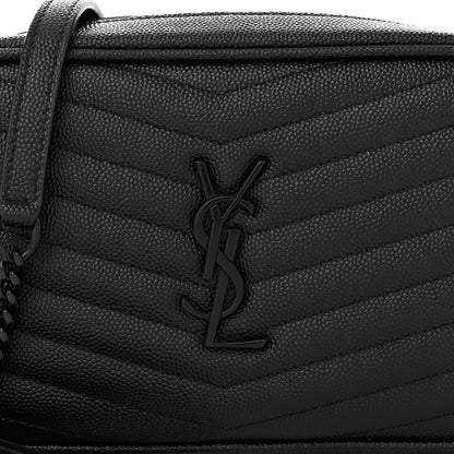 Saint Laurent Grain De Poudre Matelasse Monochrome Monogram Mini Lou Camera Bag Black 8 of 10