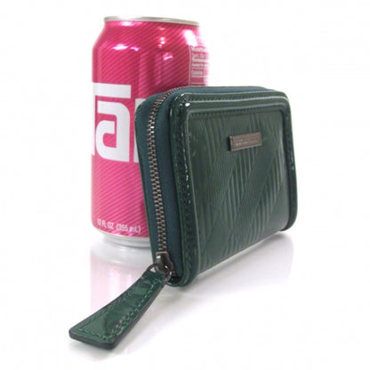 Burberry Patent Check Embossed Zip Wallet Veridian Green 4 of 9