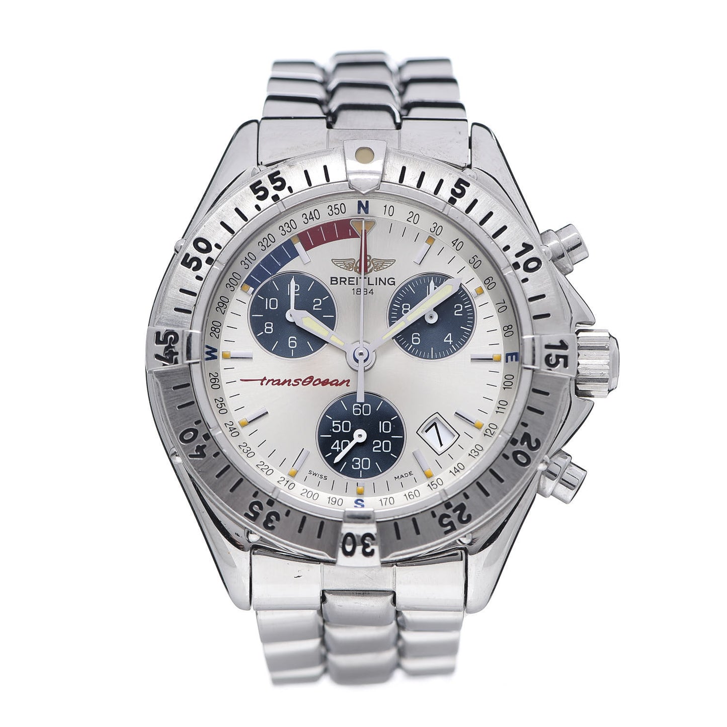 Stainless Steel 40mm Transocean Chronograph Quartz Watch A53040.1