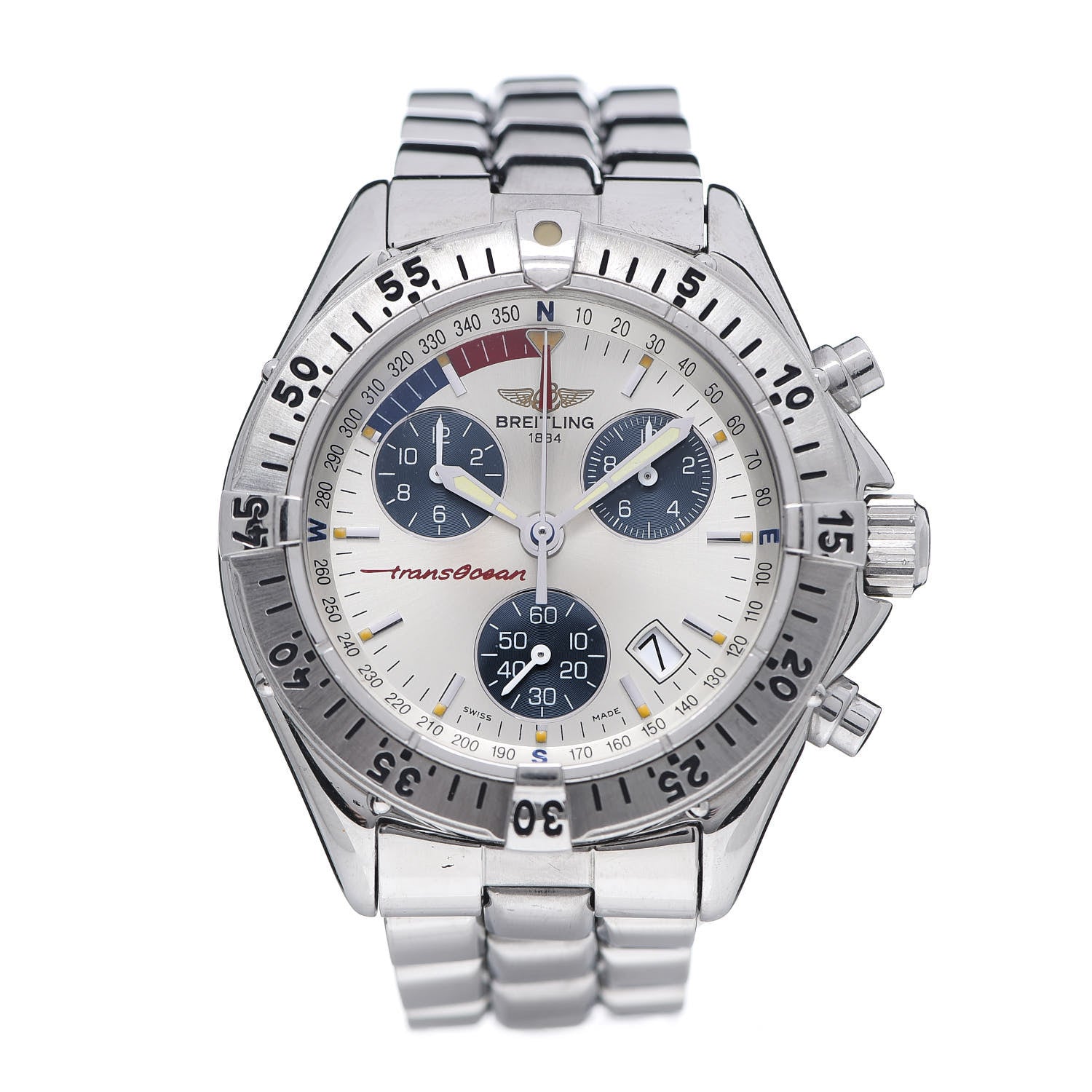 Breitling Stainless Steel 40mm Transocean Chronograph Quartz Watch A53040.1 1 of 5