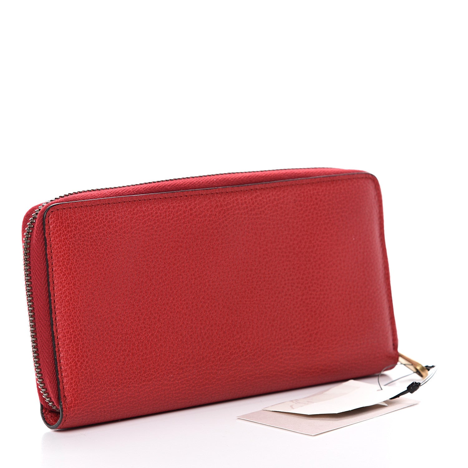 Gucci Cripto Calfskin Interlocking G Logo Zip Around Wallet Hibiscus Red Giallo Black Green Red 2 of 6