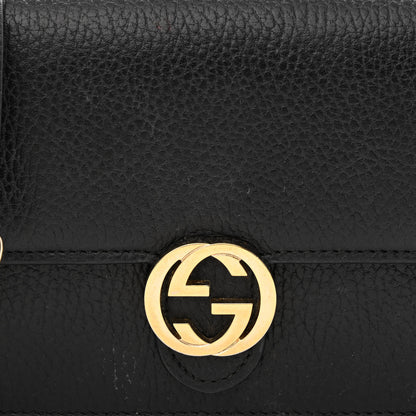 Gucci Dollar Calfskin Interlocking G Chain Wallet Black 9 of 11