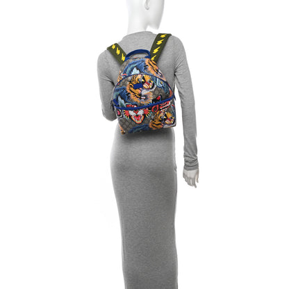 Gucci GG Supreme Monogram Animal Faces Childrens Day Backpack Beige Ebony Multicolor Electric Blue Military Fresia 2 of 11