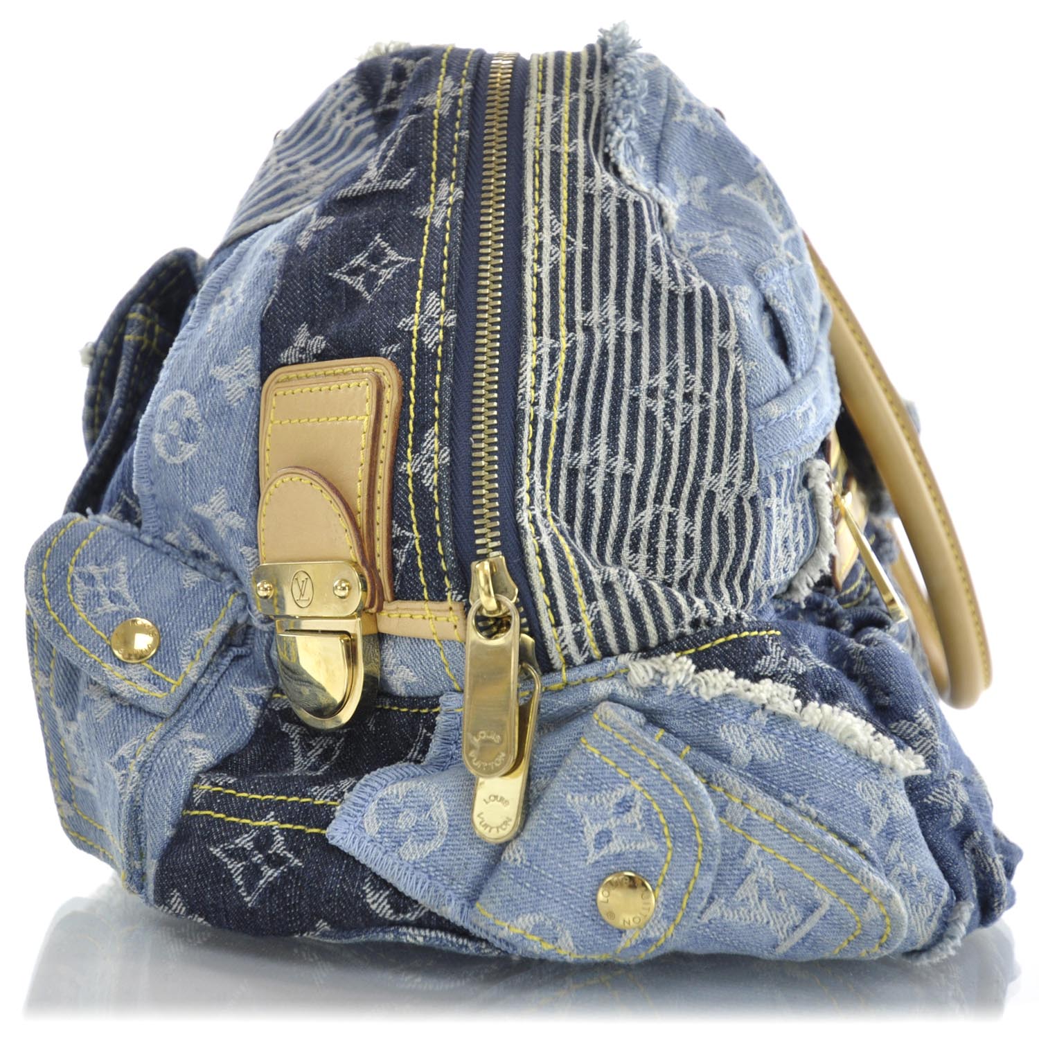 Louis Vuitton Denim Patchwork Bowly Blue 4 of 9