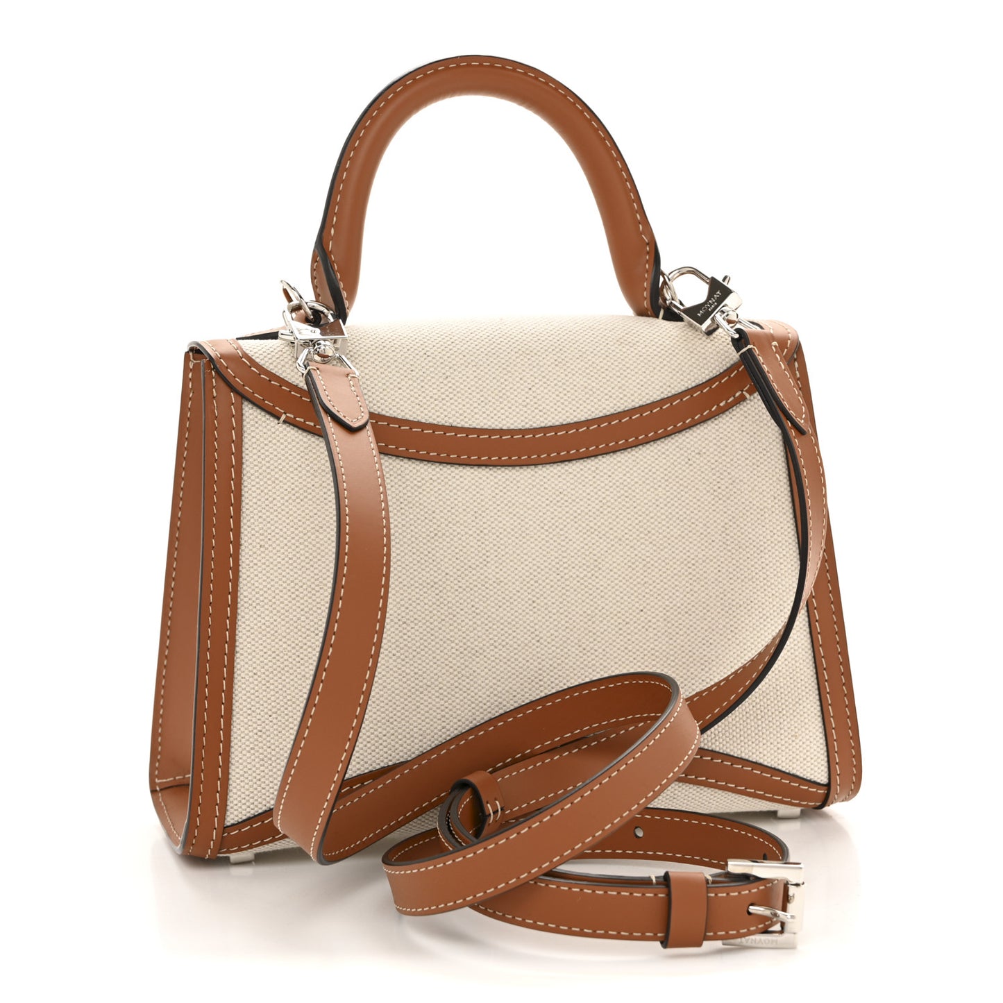 Cotton Canvas Linen Calfskin Gabrielle BB Brown
