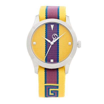 Gucci Stainless Steel Nylon 38mm G-Timeless Web Quartz Watch Yellow 1 of 4