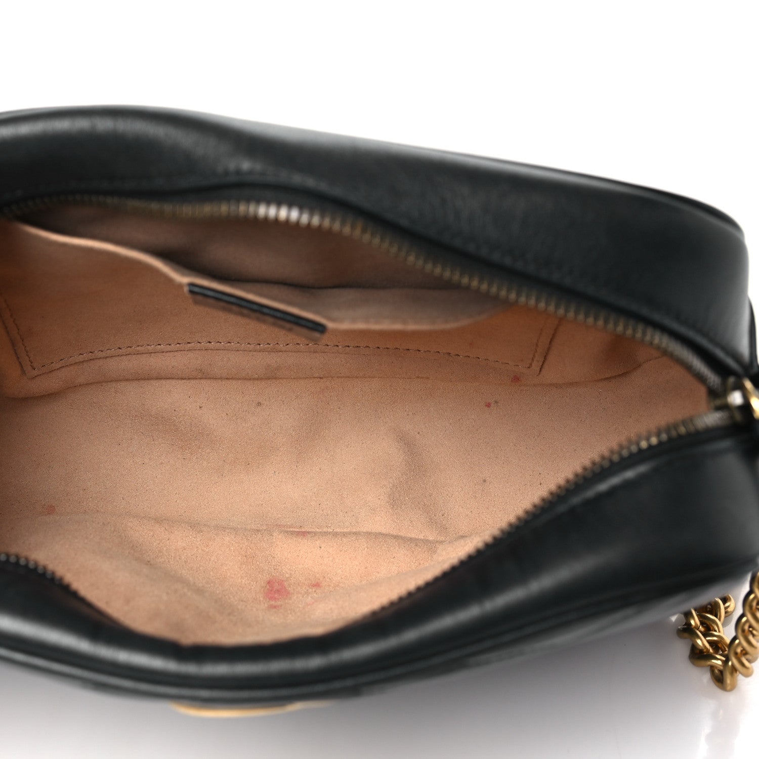 Gucci Calfskin Matelasse Small GG Marmont Chain Shoulder Bag Black 5 of 13