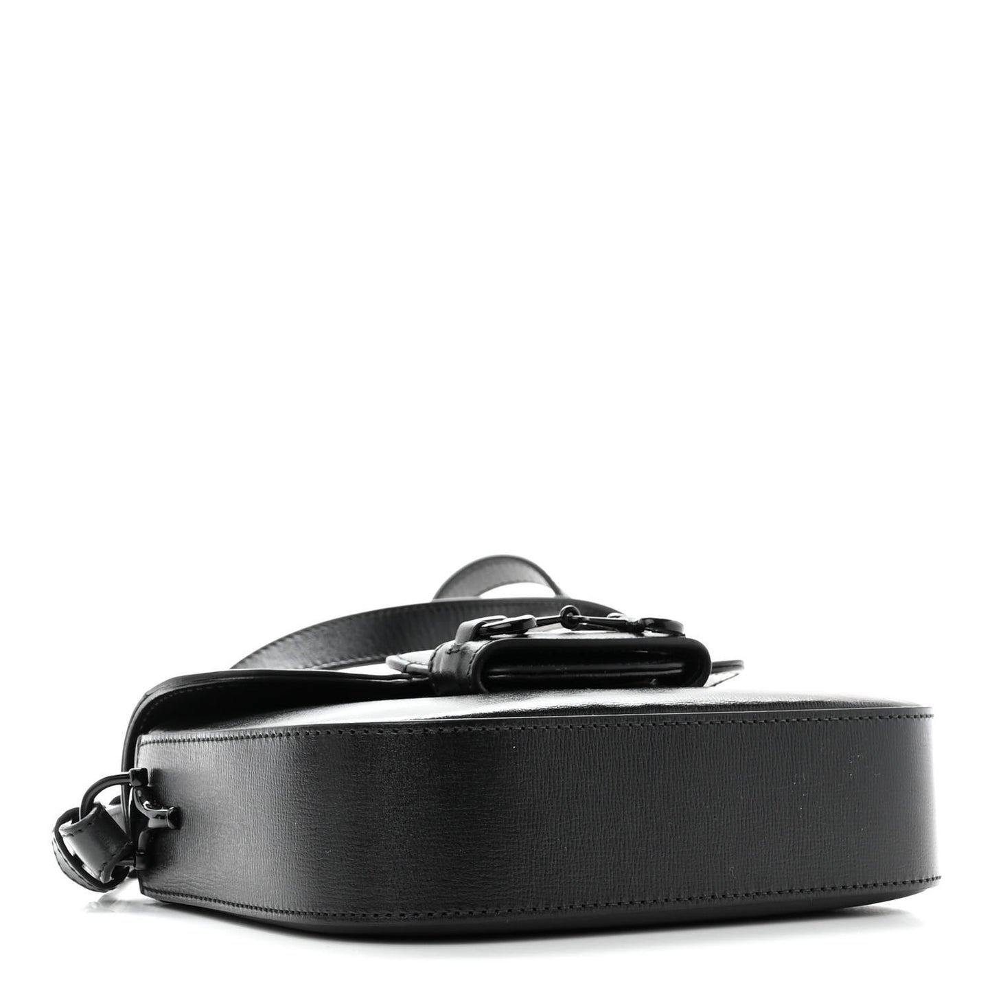 Azalea Calfskin Web Monochrome Small Horsebit 1955 Shoulder Bag Black