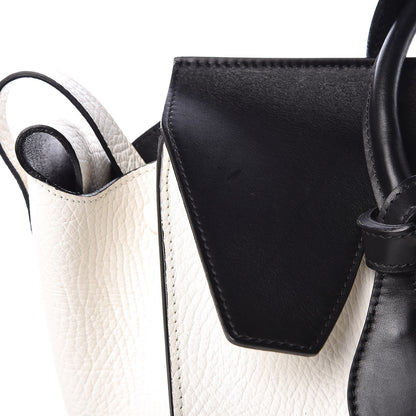Celine Elephant Calfskin Mini Bi-Color Tie Knot Tote White Black 16 of 16