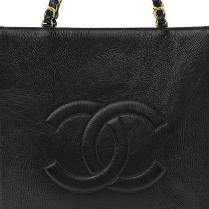 Chanel Shiny Aged Calfskin North South Shopping Bag Black 8 of 10