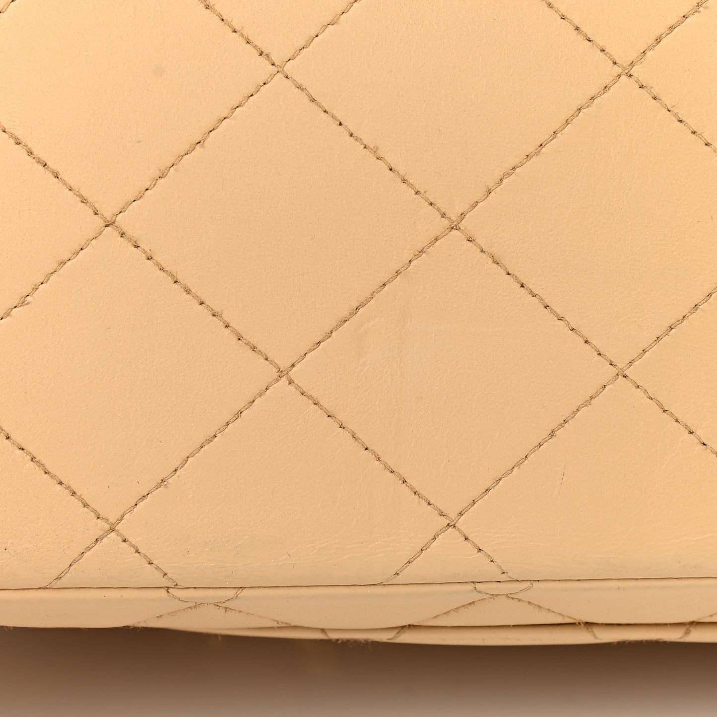 Lambskin Quilted XL Jumbo Single Flap Beige