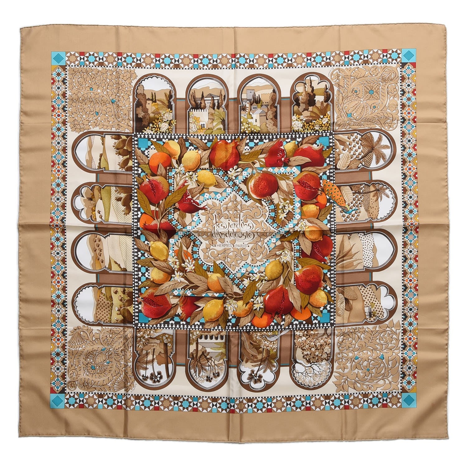 Hermes Silk Les Jardins D'Andalouise Scarf 90 1 of 9
