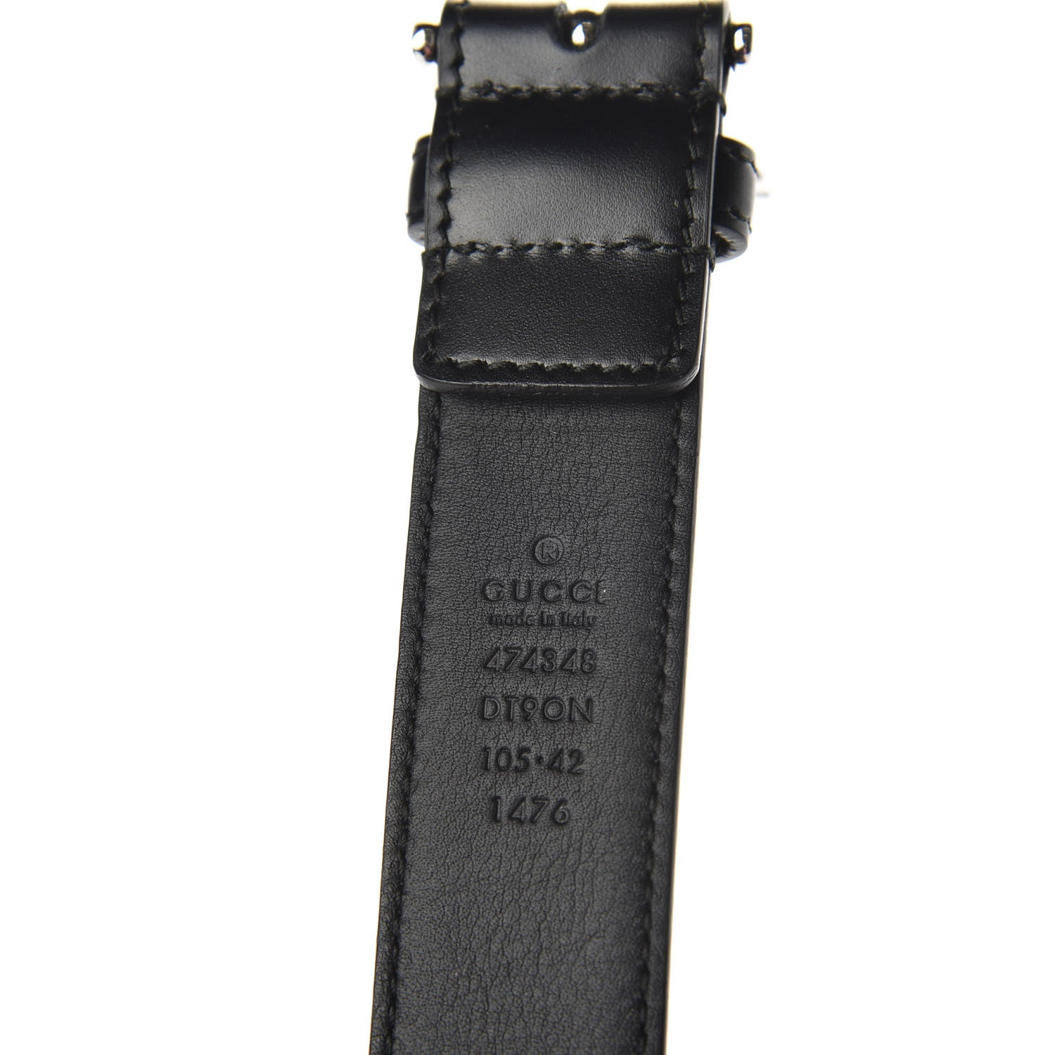 Gucci Calfskin Bee Embossed Belt 105 42 Black 3 of 6