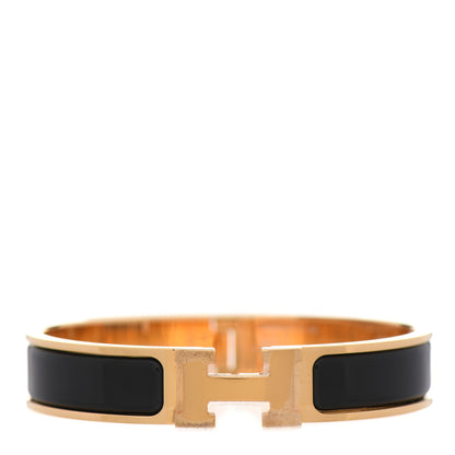 Hermes Enamel Narrow Clic Clac H Bracelet GM Black 1 of 4