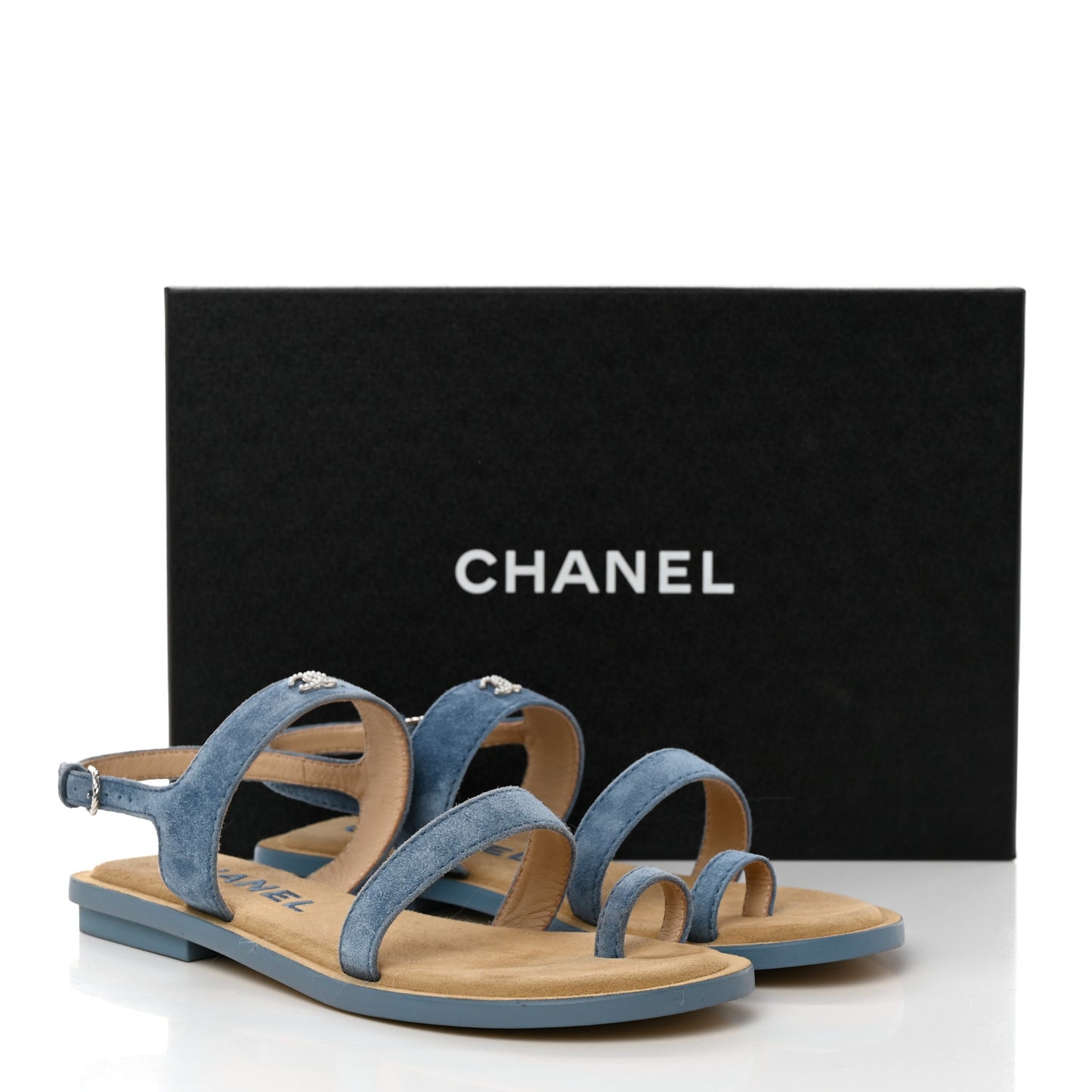Suede CC Sandals 37 Blue