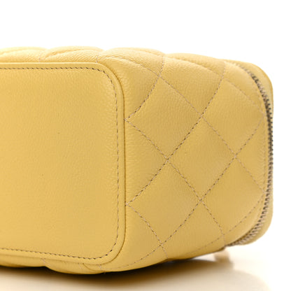 Chanel Caviar Quilted Small Tiny CC Vanity Case With Chain Yellow 10 of 11
