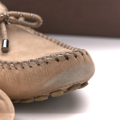 Louis Vuitton Suede Mens Arizona Car Shoe Moccasin Loafers 12 Taupe 9 of 11