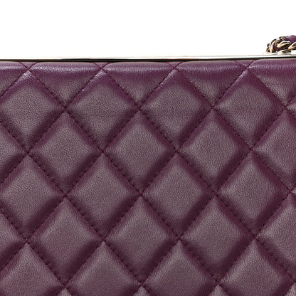 Chanel Lambskin Quilted Trendy CC Wallet On Chain WOC Purple 17 of 18