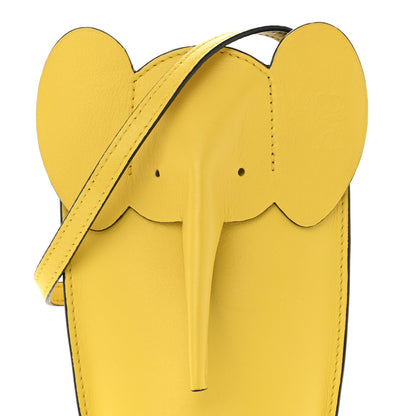Loewe Calfskin Elephant Pouch Crossbody Bag Yellow 8 of 12