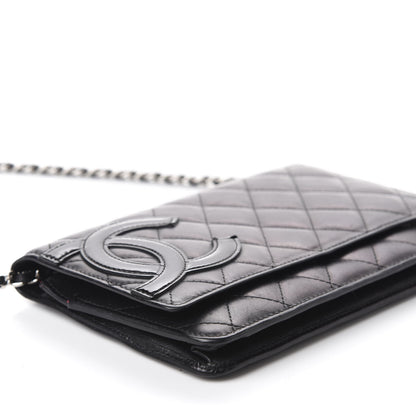 Chanel Calfskin Quilted Cambon Wallet On Chain WOC Black 6 of 15