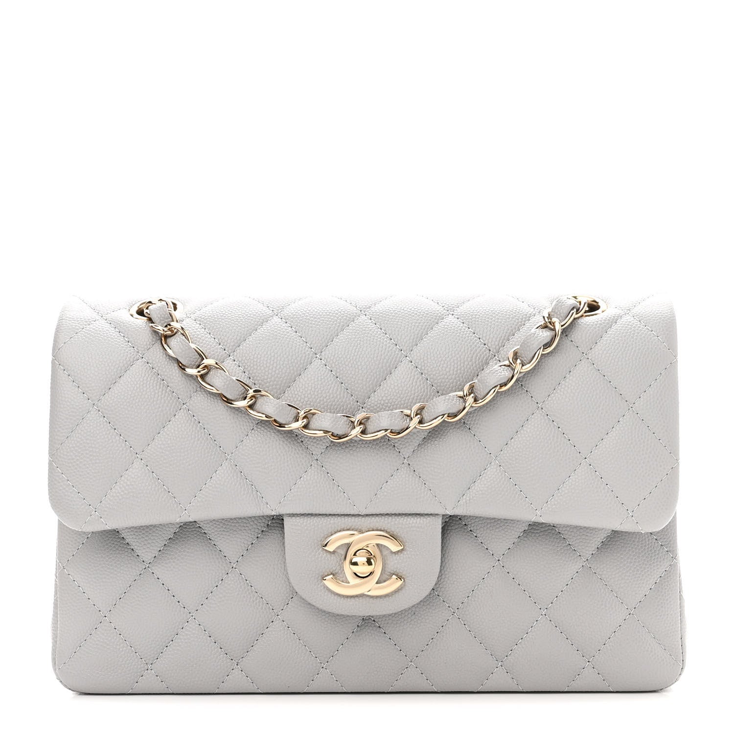 Chanel Caviar Quilted Small Double Flap Grey 1 of 10