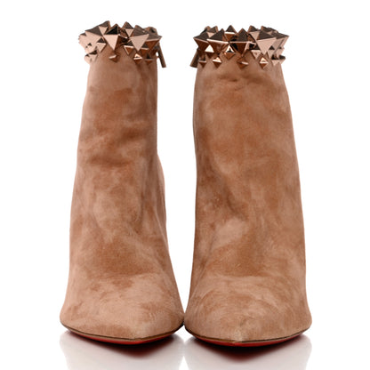 Christian Louboutin Veau Velours Firmamma 85 Booties 40 Courtisane Pink Bronze 2 of 8
