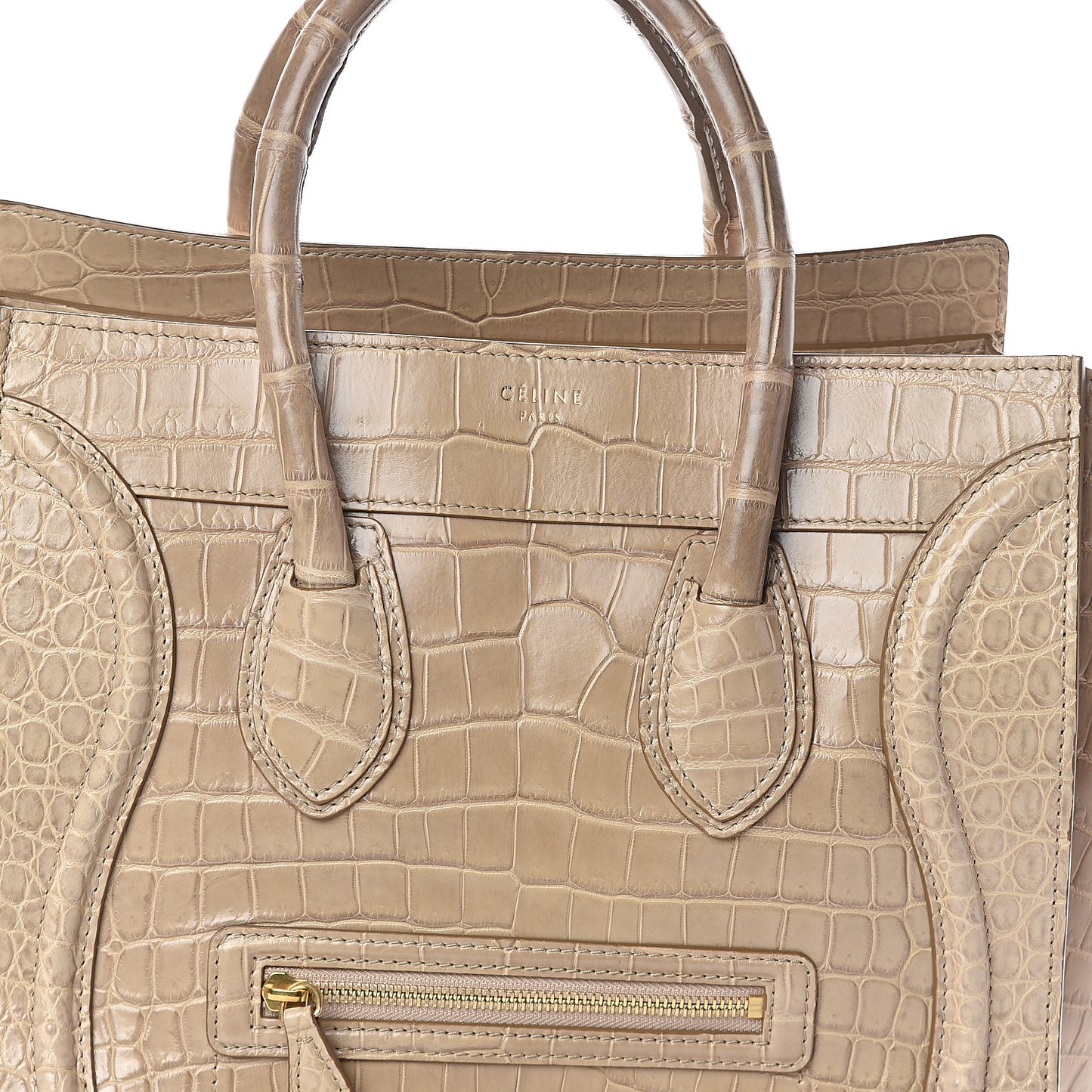 Crocodile Mini Luggage Beige