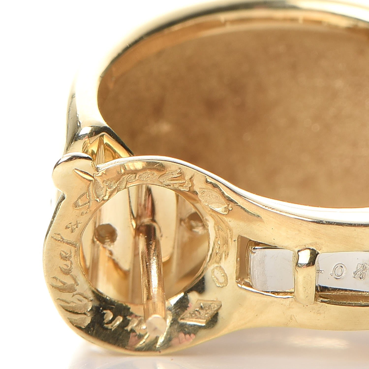 Van Cleef & Arpels 18K Yellow Gold Diamond Wave Huggie Earrings 4 of 5