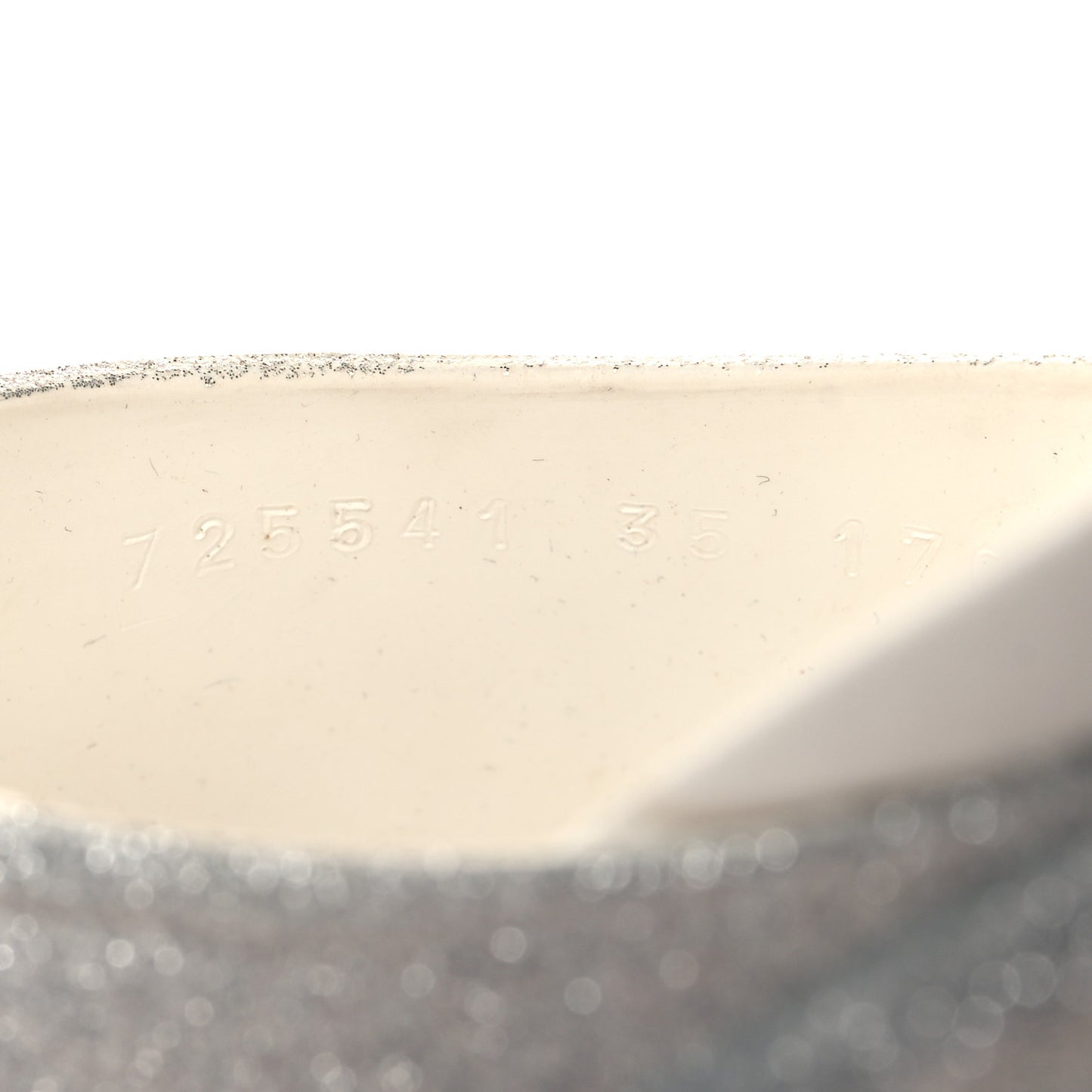 Glitter Rubber Womens Interlocking G Platform 42mm Slide Sandals 35 Silver