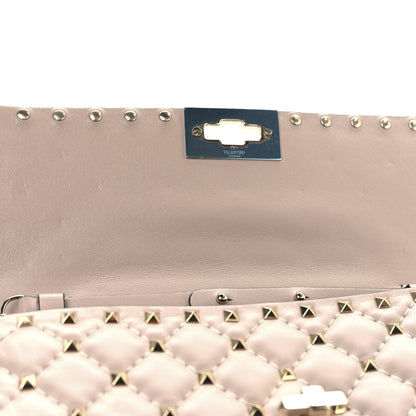 Valentino Garavani Lambskin Rockstud Spike Wallet on Chain Poudre 10 of 10