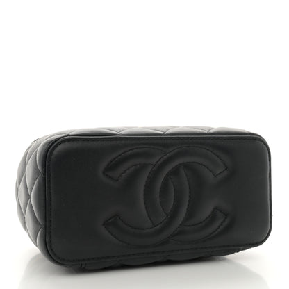 Chanel Lambskin Enamel Pearl Quilted Small Charm Me Vanity Case With Chain Black 4 of 10
