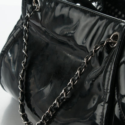 Chanel Vinyl Large Lipstick Ligne Accordion Tote Black 8 of 9