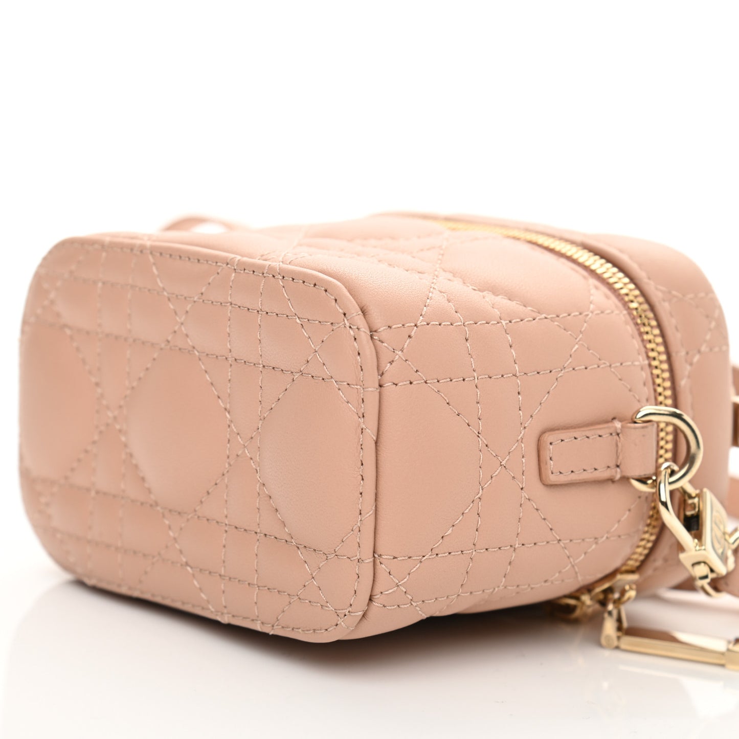 Lambskin Cannage Micro Vanity Case Rose Des Vents