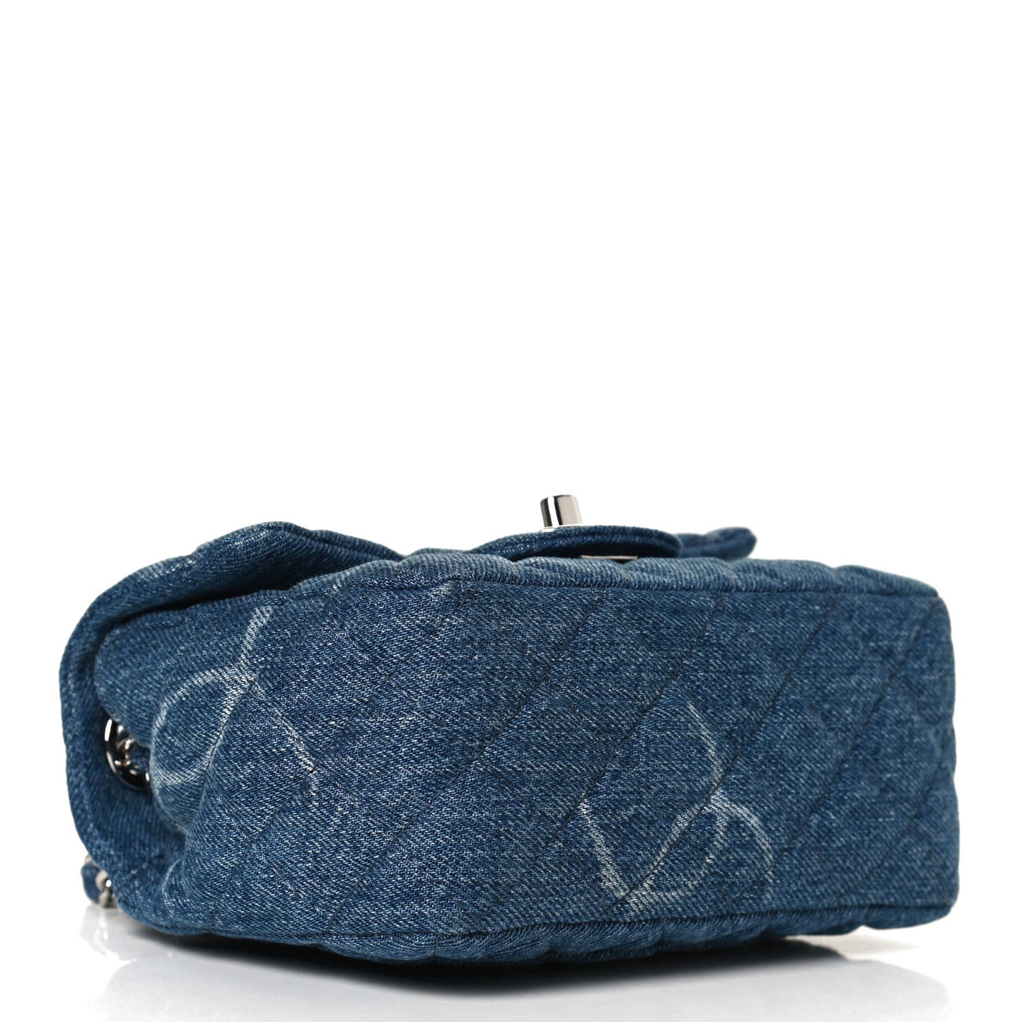 Denim CC Quilted Mini Square Flap Blue