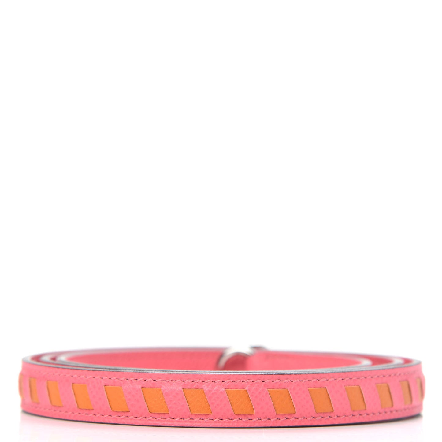 Epsom 16mm Tressage Shoulder Strap Rose Azalee Abricot