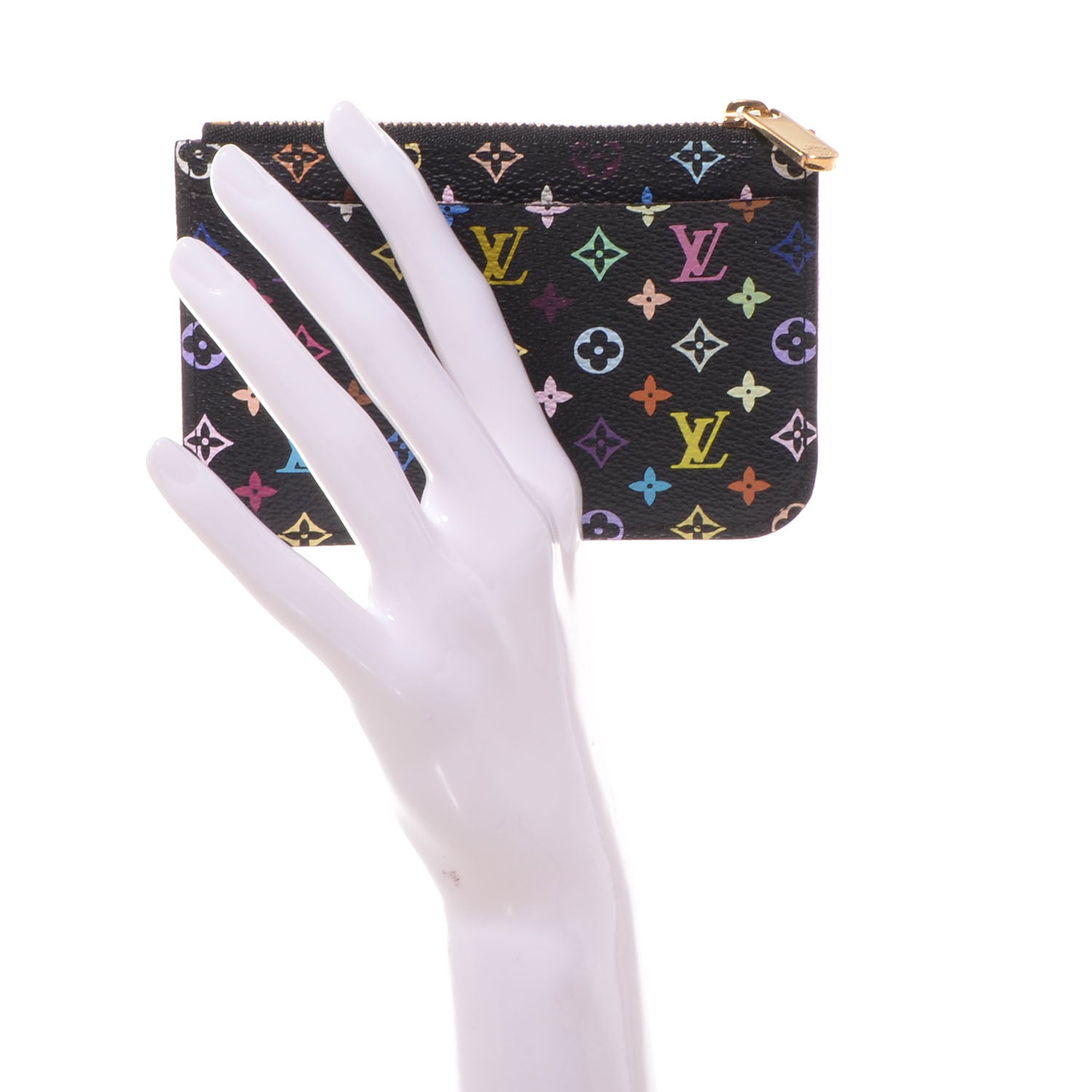Louis Vuitton Monogram Multicolor Key Pouch Black 2 of 7