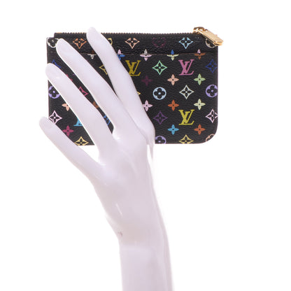 Louis Vuitton Monogram Multicolor Key Pouch Black 2 of 7