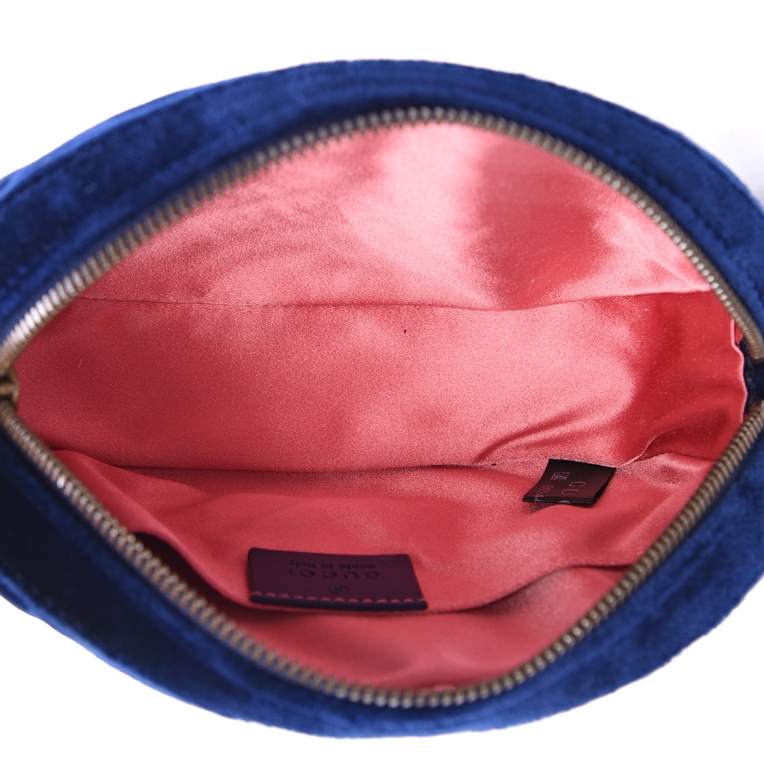 Gucci Velvet Matelasse GG Marmont Belt Bag 85 34 Cobalt Blue 4 of 10