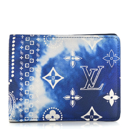 Louis Vuitton Cowhide Monogram Bandana Slender Wallet Blue 1 of 5
