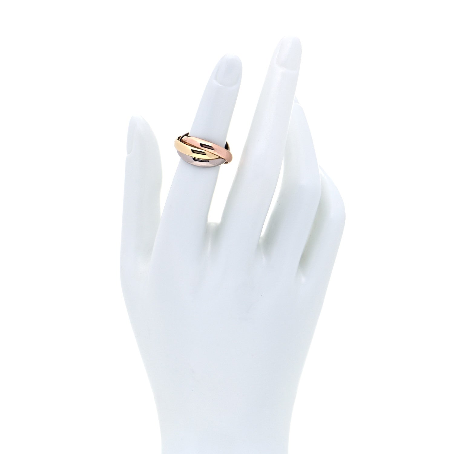 Cartier 18K Pink Yellow White Gold Classic Trinity Ring 51 5.75 2 of 6