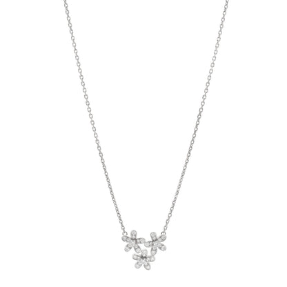 Van Cleef & Arpels 18K White Gold Diamond Socrate 3 Flower Pendant Necklace 1 of 4