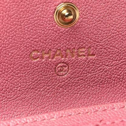Chanel Caviar Chevron Quilted Boy Flap Card Holder Wallet Light Pink 6 of 14