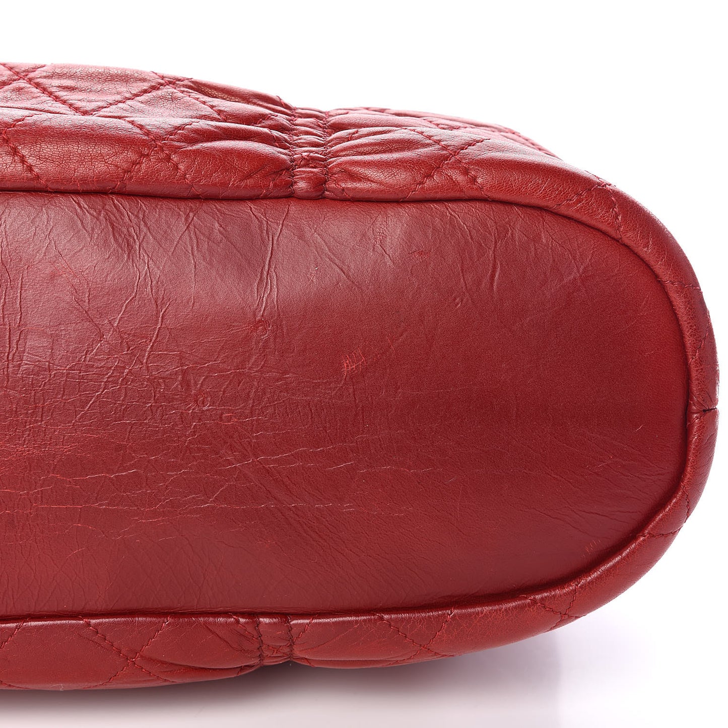 Lambskin Quilted Sharpei Flap Red