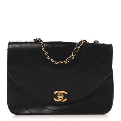 Chanel Lambskin Ribbon Quilted Small Single Flap Black 1 of 12